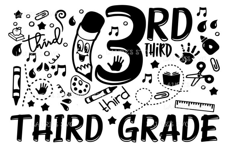 Third Grade school FILE SVG,EPS,DXF,PNG,JPG