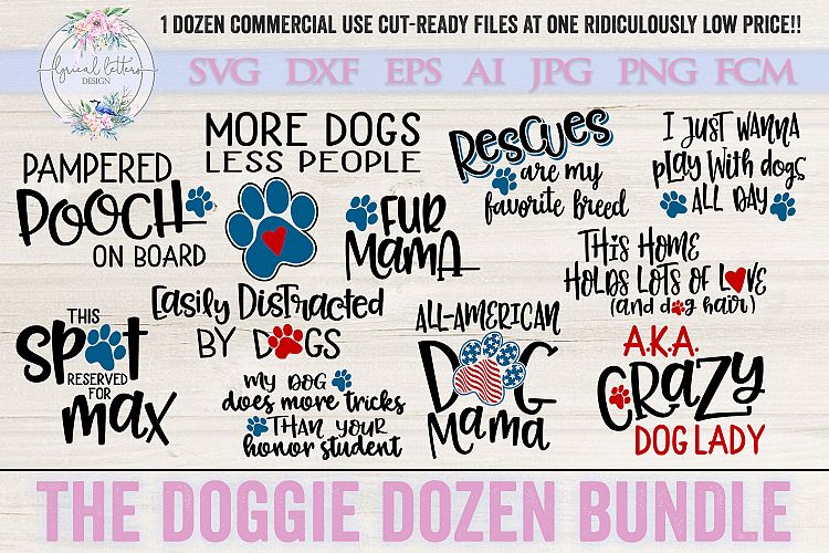 ON SALE NOW! The Doggie Dozen Bundle of 12 Dog SVG Cut Files