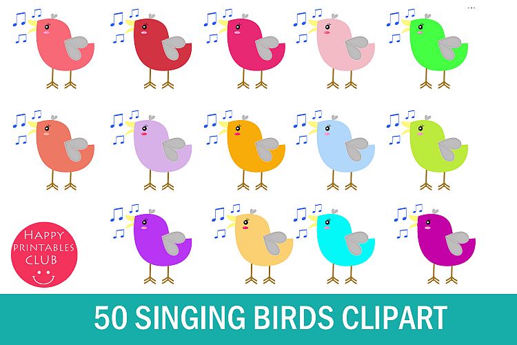 50 Singing Bird Clipart- Bird Singing Clipart-Songbird