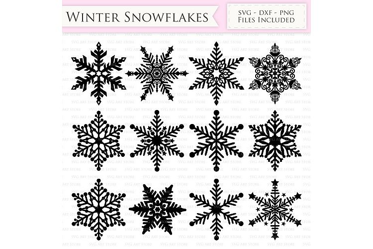 Winter Snowflakes SVG Snow svg cutting files Cricut and Silhouette SVG dxf png jpg included. Christmas Snowflake cutting files