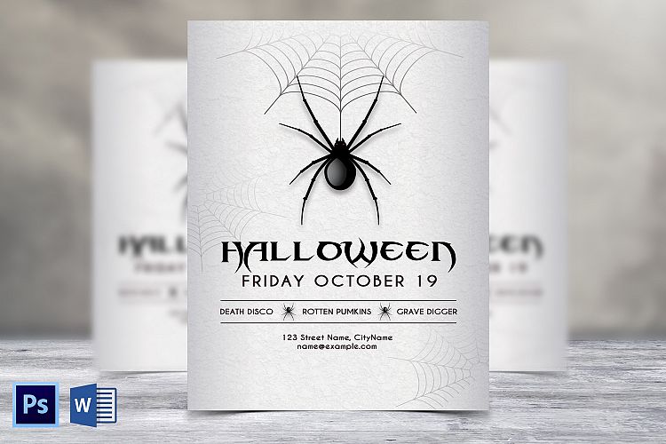 Spider Hallowen Party Flyer Template