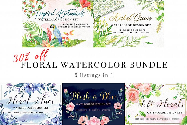 Floral Watercolor Bundle
