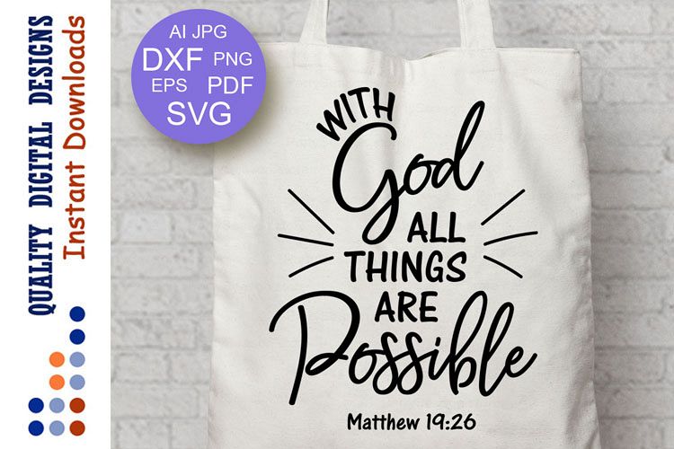 With God All Things are Possible Svg Religious Svg Christian