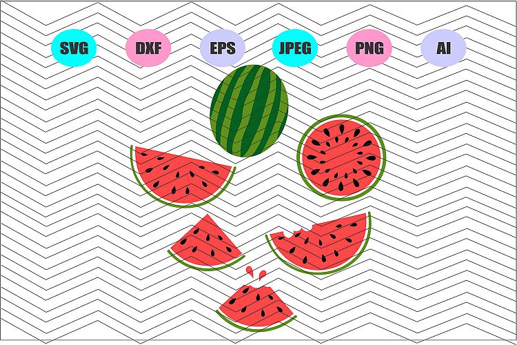 Watermelon Svg Vector File Silhouette Cricut Vinyl Decal