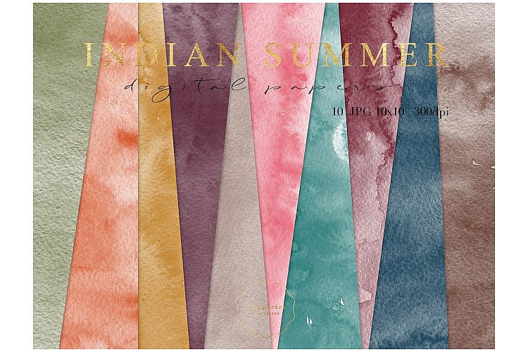 Watercolor Washes Digital Paper - Autumn Colors