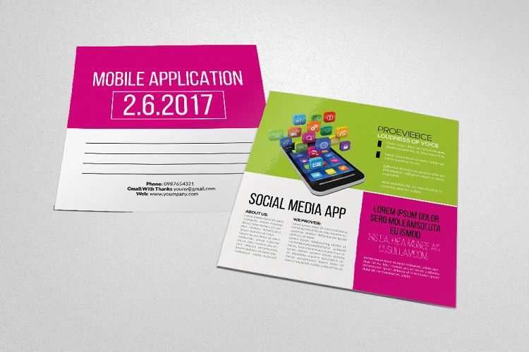 Mobile App Postcard Template