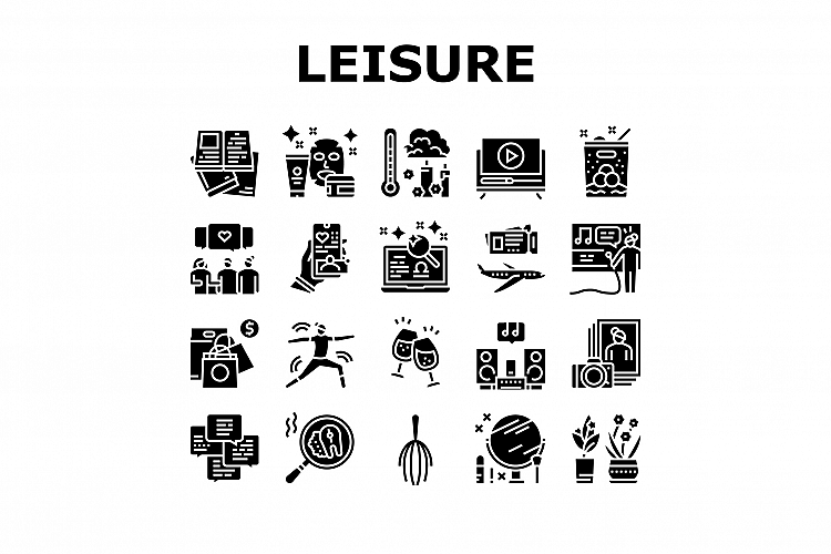 Womens Leisure Time Collection Icons Set Vector