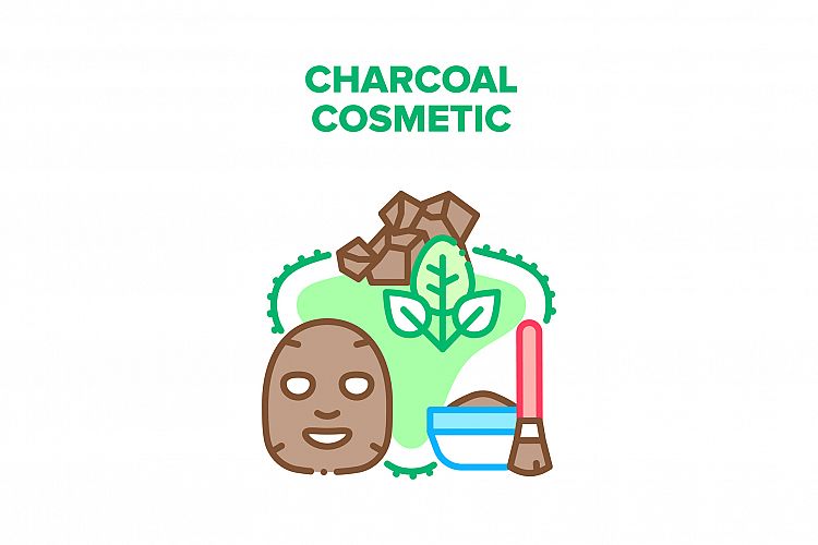 Charcoal Cosmetic Skincare Vector Concept Color