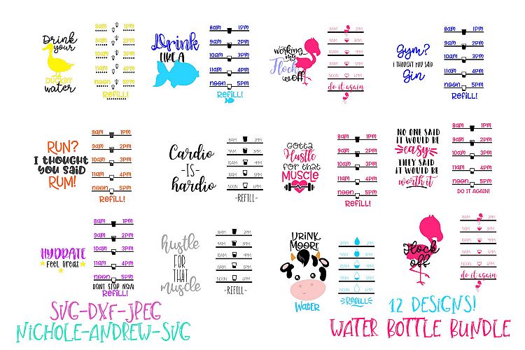 Water bottle svg bundle, Water bottle tracker svg