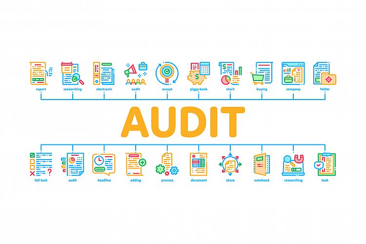 Audit Finance Report Minimal Infographic Banner Vector example image 1