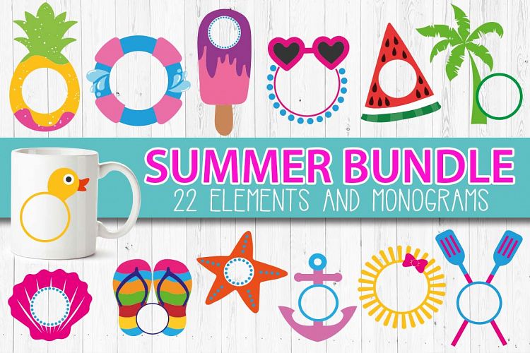 Summer monograms frames BUNDLE