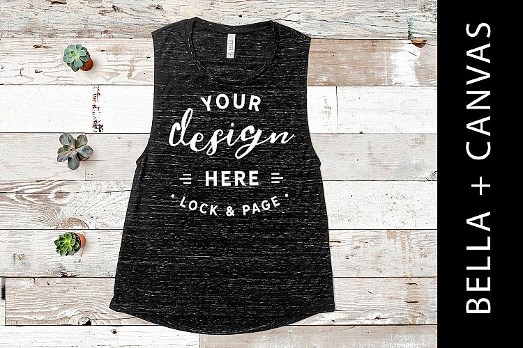 Black Marble Bella Canvas 8803 Muscle Top Mockup