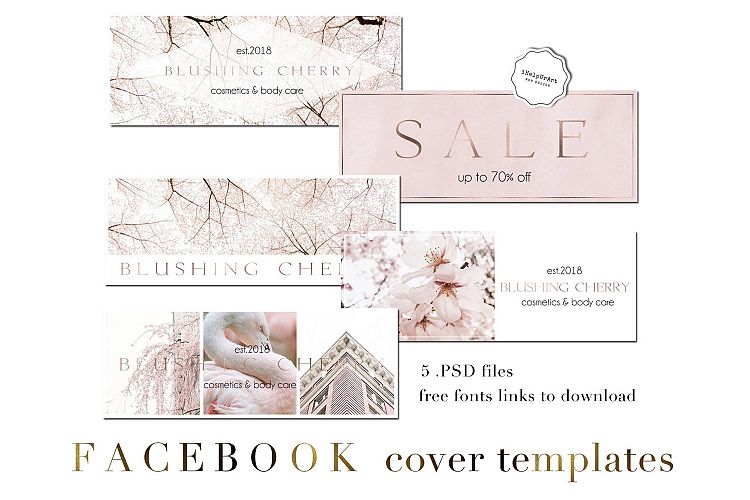 Blush Pink Facebook Cover Template - PSD