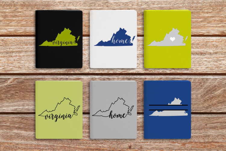 State of Virginia SVG File Cutting Template
