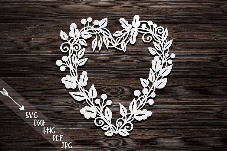 Harvest Thanksgiving Heart wreath Monogram paper machine cut