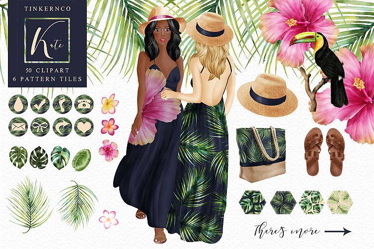 Tropical Travel Fashion Girl for bloggers and planners