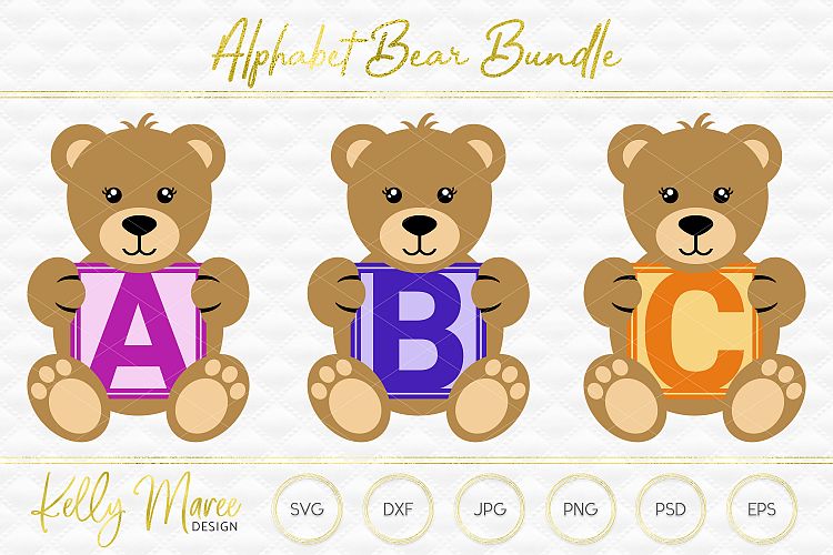 Alphabet Bear SVG File Bundle