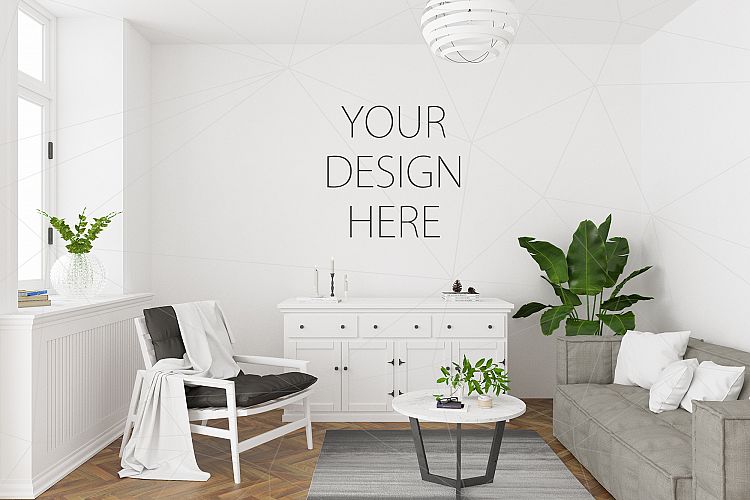 Interior mockup - artwork background