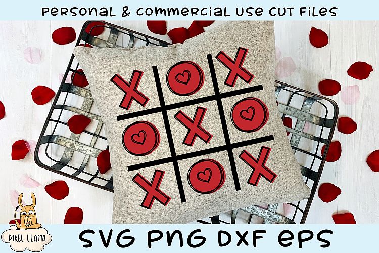 Tic Tac Toe Valentine SVG Cut File (141597) | SVGs | Design Bundles