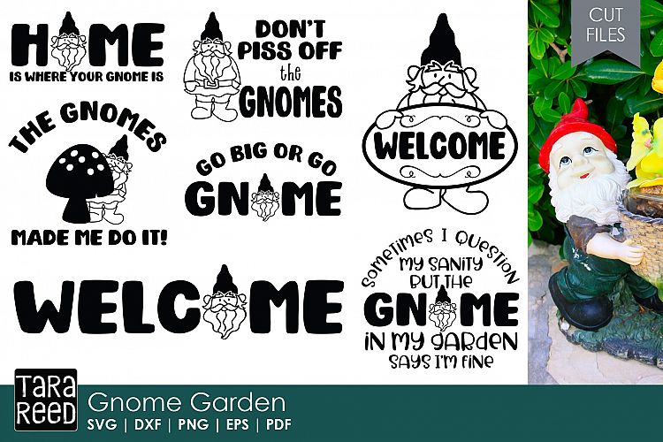 Download Gnome Garden - Gnome SVG and Cut Files for Crafters (122527) | Cut Files | Design Bundles