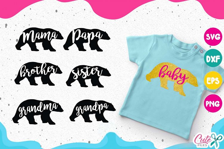 Family Bear svg, Papa Bear, Baby Bear, sister bear, brother,