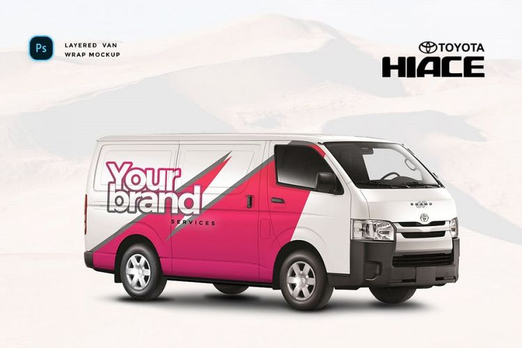 Toyota Hiace Van Mockup