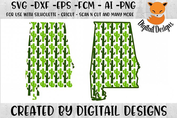 Alabama Cactus SVG Cut File For Silhouette - Cricut