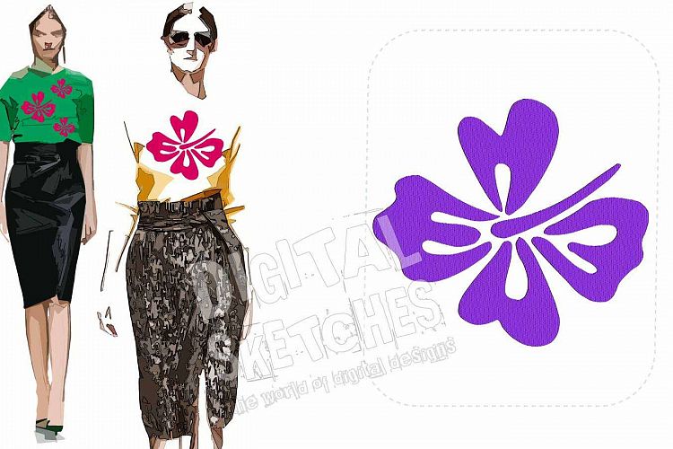 Hibiscus Hawaii Flowers Machine Embroidery Design 6 Sizes