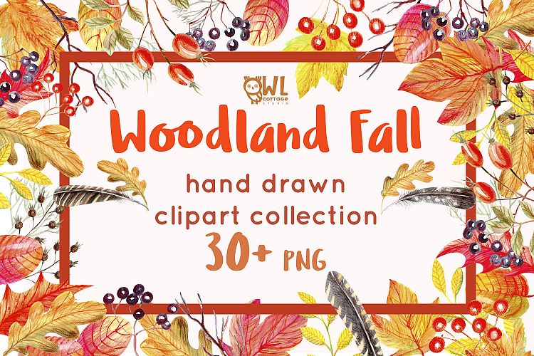 Woodland Fall Watercolor Clipart