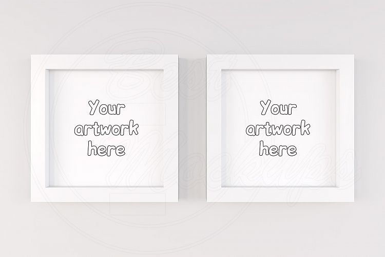 Modern white square frame mock ups