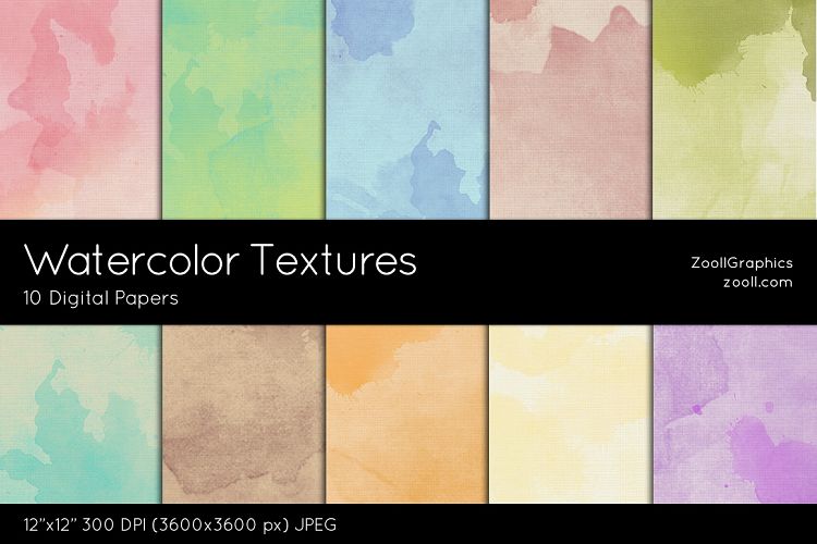 Watercolor Textures Digital Papers