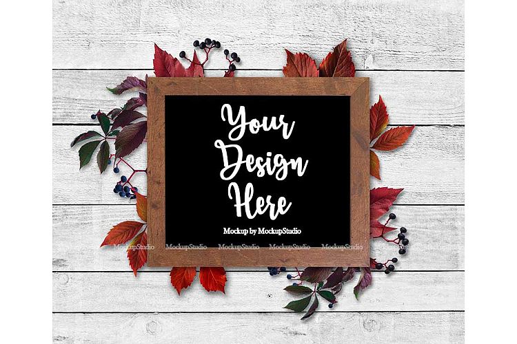 Fall Farm Wood Sign Mock Up, Farmhouse Sign Wood Frame Mock