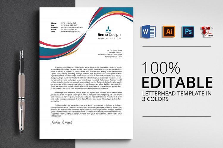 4 Format Letterhead Design
