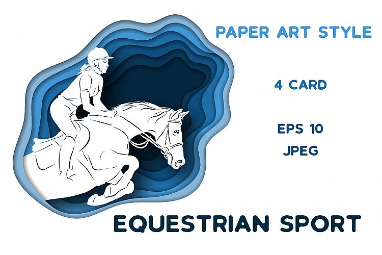 Equestrian sport – Vector Paper Art Style