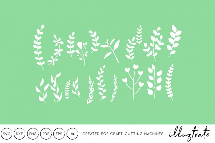 Fern and wild flowers SVG Cut File - DXF Craft Cutting Files