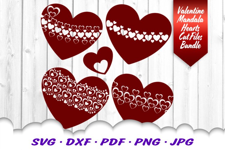 Valentine Mandala SVG DXF Cut Files Bundle