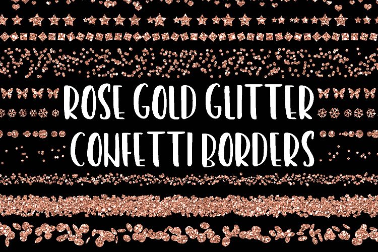 Rose Gold Glitter Confetti Borders