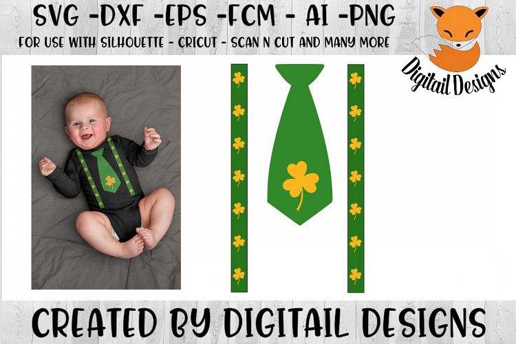 St Patricks Day Tie SVG - Silhouette - Cricut
