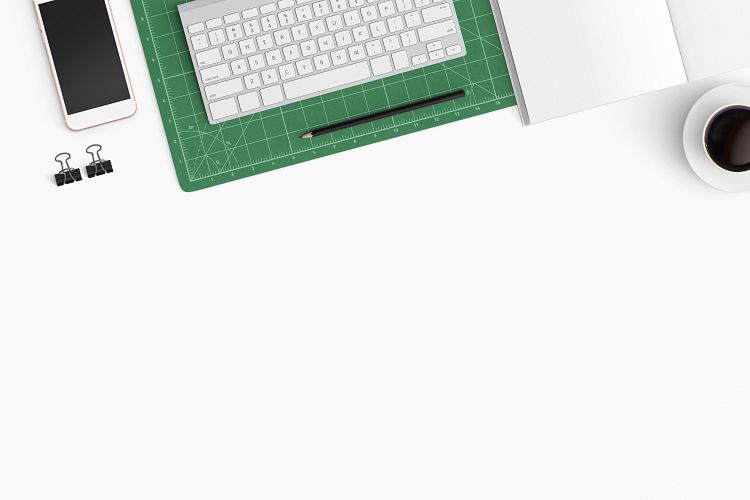  Modern workplace. Top view. Flat lay style. 20