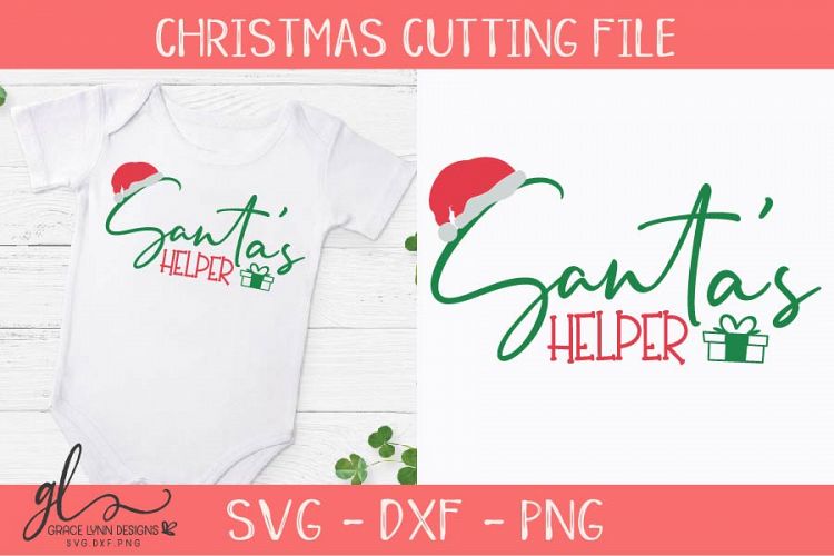 Santas Helper SVG - Christmas Cut File - SVG, DXF & PNG