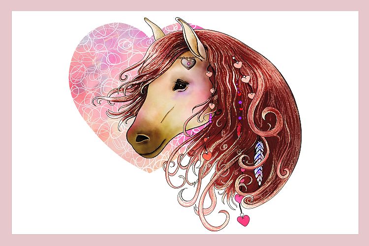 Love Horse | Clip art illustration JPG/PNG