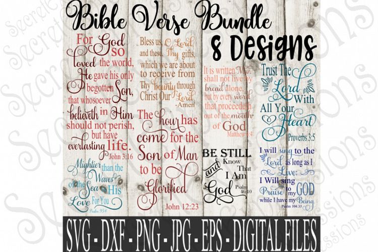 Bible Verse Religious SVG Bundle 8 Designs