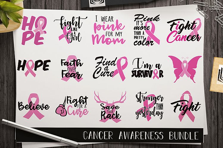 Cancer Awareness bundle - Breast cancer svg - Fight cancer
