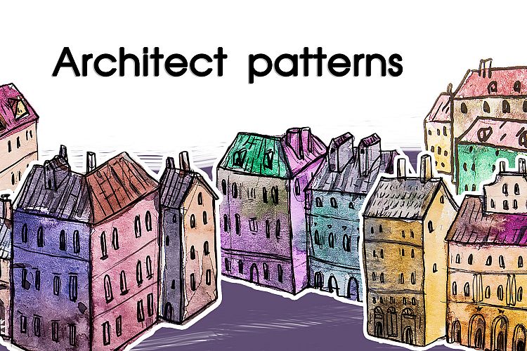 Watercolor architectural patterns