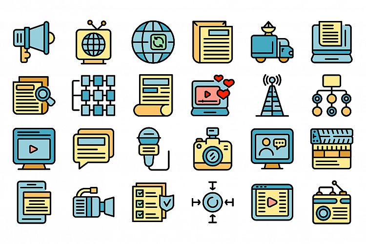 Actualization icons set vector flat example image 1