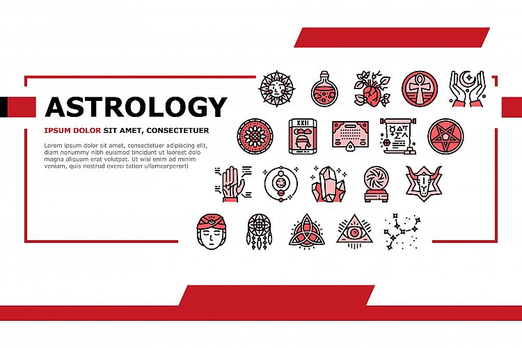 Astrological Objects Landing Header Vector example image 1