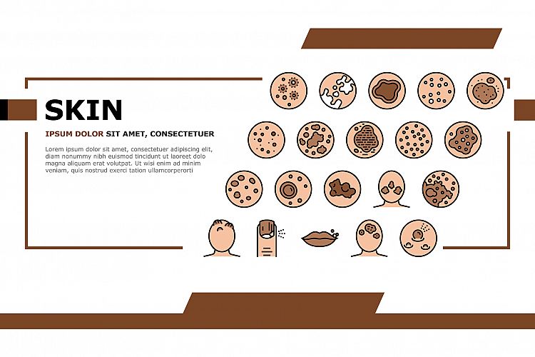 Skin Disease Symptom Landing Header Vector example image 1