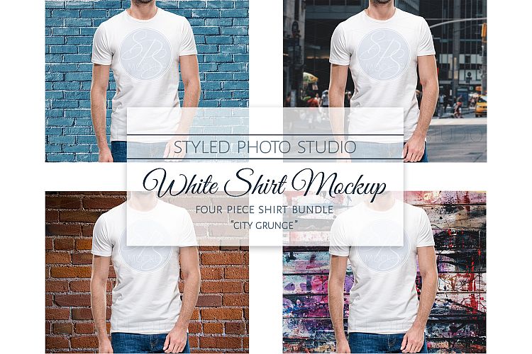 Mens Blank tShirts Mockup Grunge Style