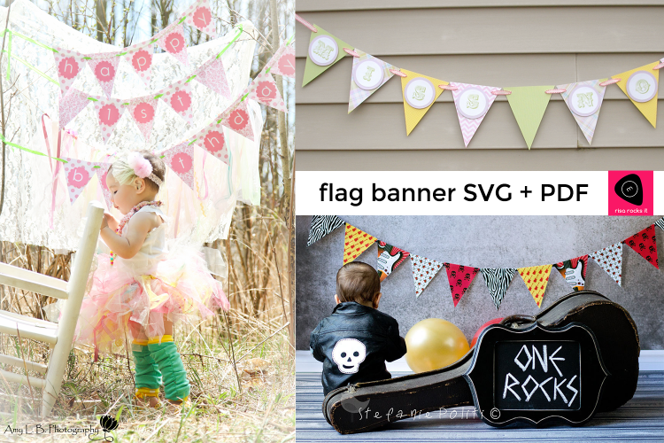 Triangle Flag Banner SVG & PDF Design