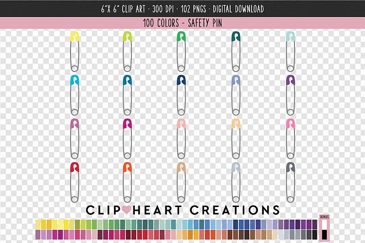 Safety Pin Clip Art - 100 Clip Art Graphics